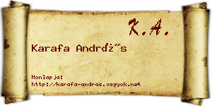 Karafa András névjegykártya